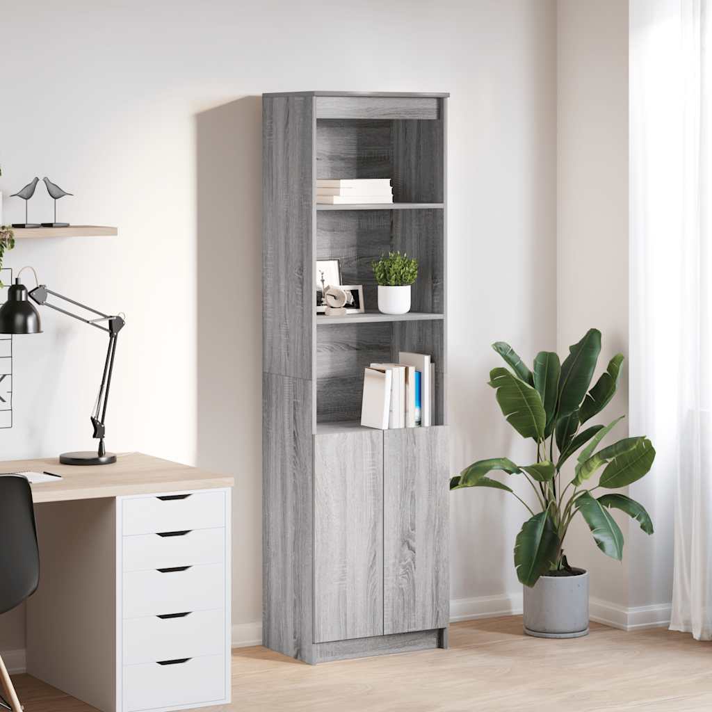 Credenza Grigio Sonoma 50x35x180 cm in Legno Multistrato
