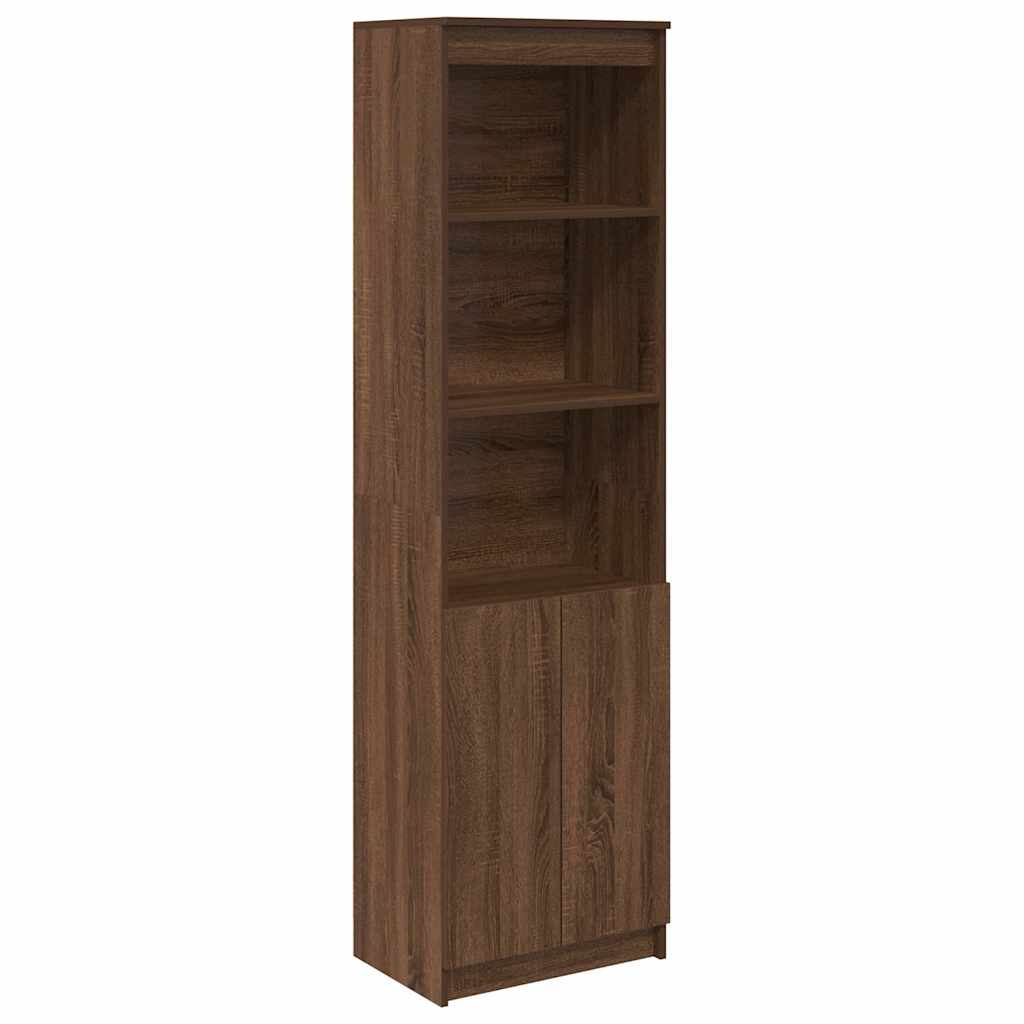 Credenza Rovere Marrone 50x35x180 cm in Legno Multistrato
