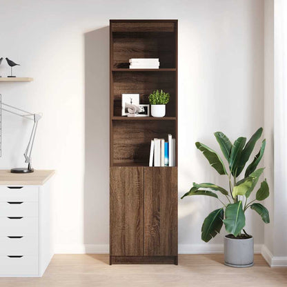 Credenza Rovere Marrone 50x35x180 cm in Legno Multistrato
