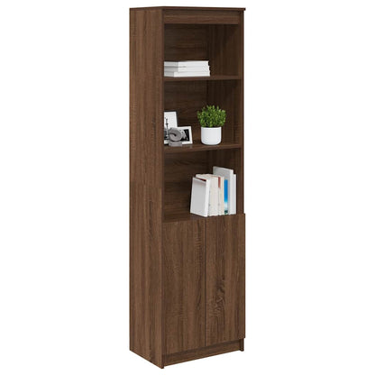 Credenza Rovere Marrone 50x35x180 cm in Legno Multistrato