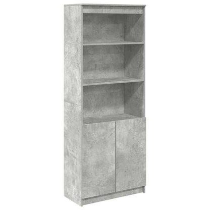 Credenza Grigio Cemento 70x35x180 cm in Legno Multistrato