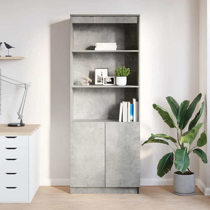 Credenza Grigio Cemento 70x35x180 cm in Legno Multistrato