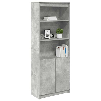 Credenza Grigio Cemento 70x35x180 cm in Legno Multistrato