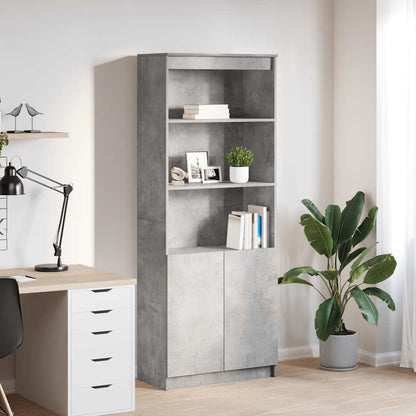 Credenza Grigio Cemento 70x35x180 cm in Legno Multistrato