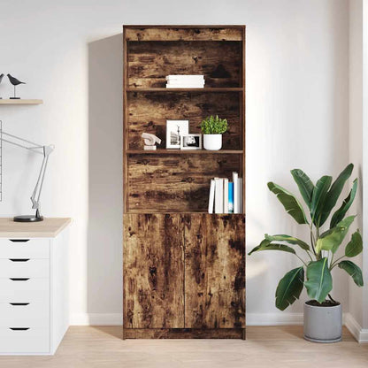 Credenza Rovere Fumo 70x35x180 cm in Legno Multistrato