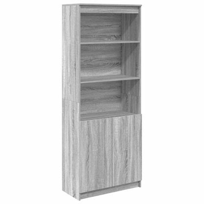 Credenza Grigio Sonoma 70x35x180 cm in Legno Multistrato