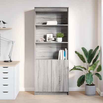 Credenza Grigio Sonoma 70x35x180 cm in Legno Multistrato