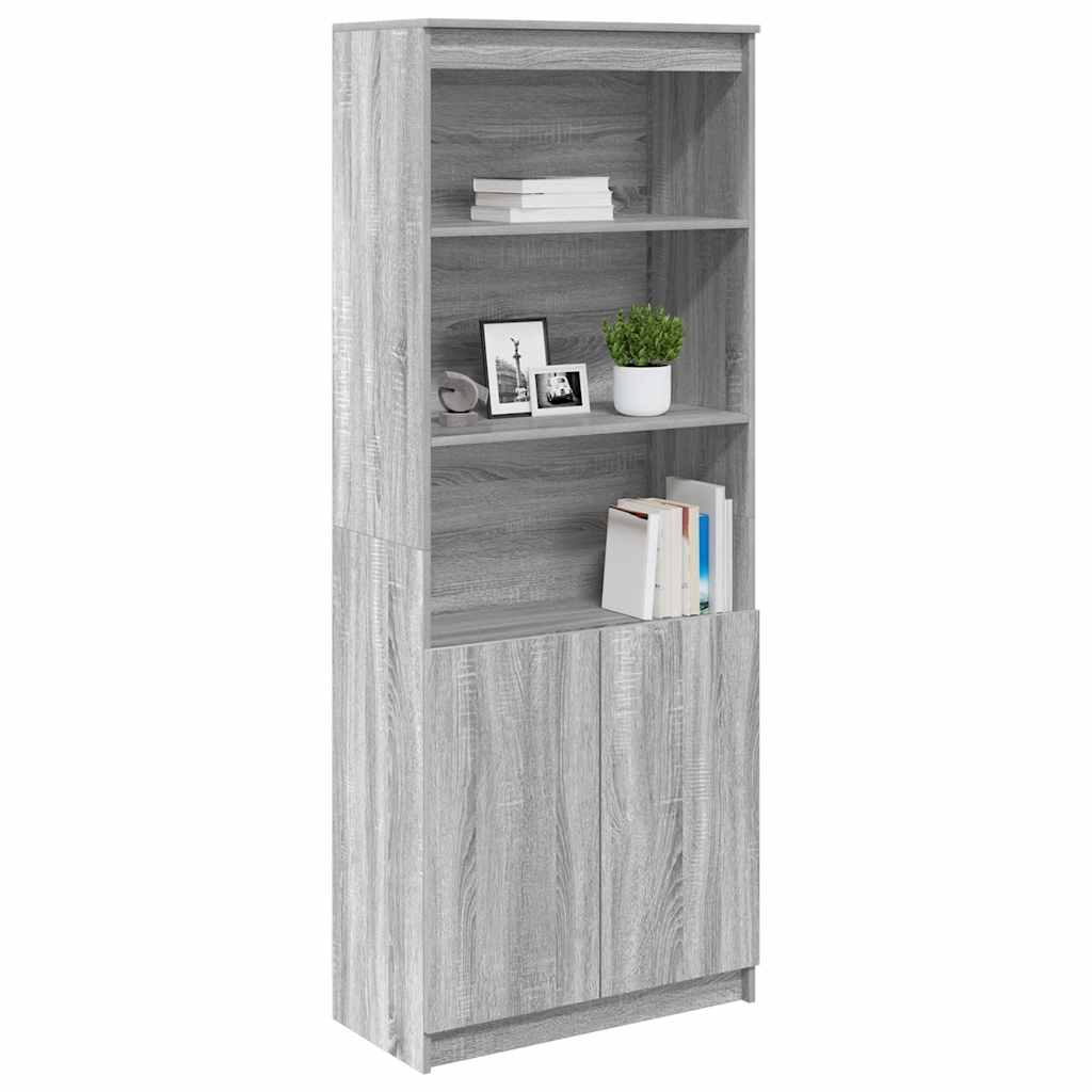 Credenza Grigio Sonoma 70x35x180 cm in Legno Multistrato