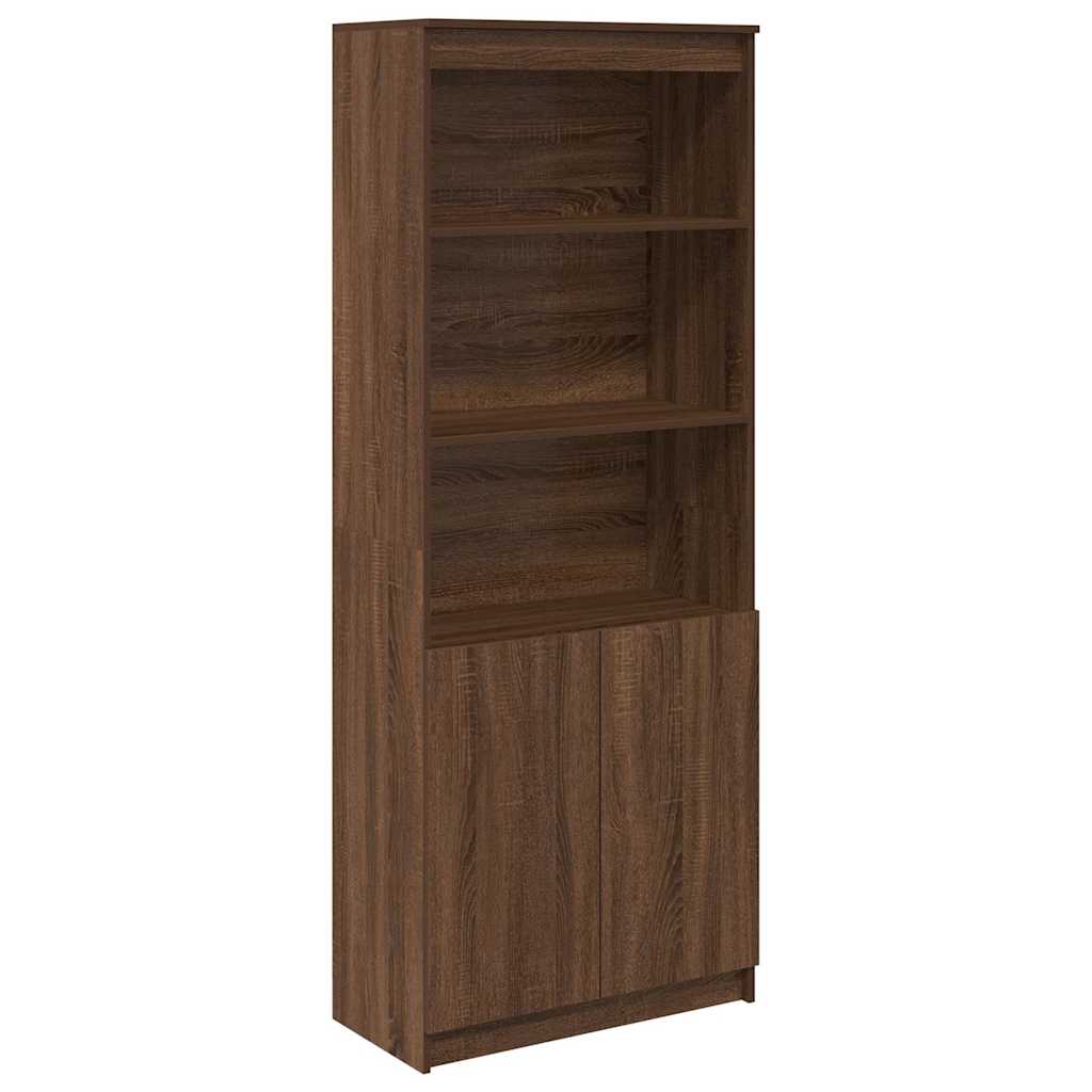 Credenza Rovere Marrone 70x35x180 cm in Legno Multistrato