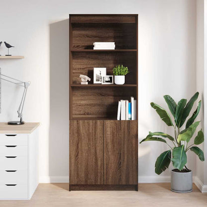 Credenza Rovere Marrone 70x35x180 cm in Legno Multistrato