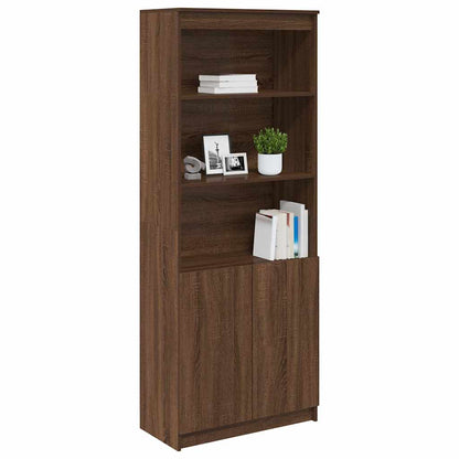 Credenza Rovere Marrone 70x35x180 cm in Legno Multistrato