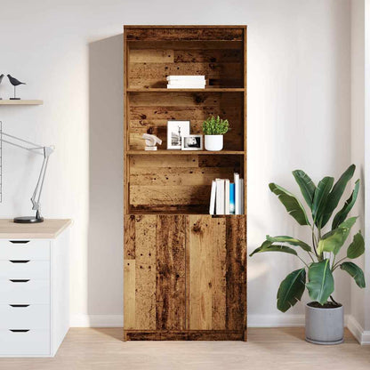 Credenza Legno Antico 70x35x180 cm in Legno Multistrato