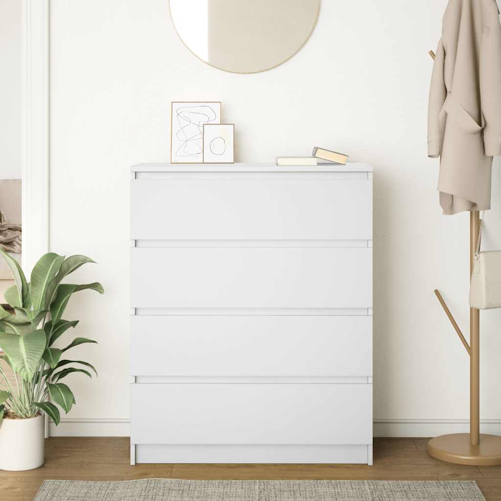 Credenza Bianca 80x35x99 cm in Legno Multistrato