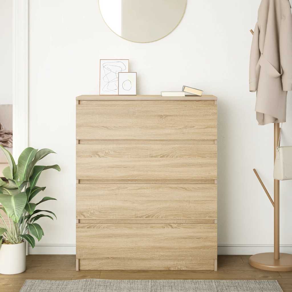 Credenza Rovere Sonoma 80x35x99 cm in Legno Multistrato