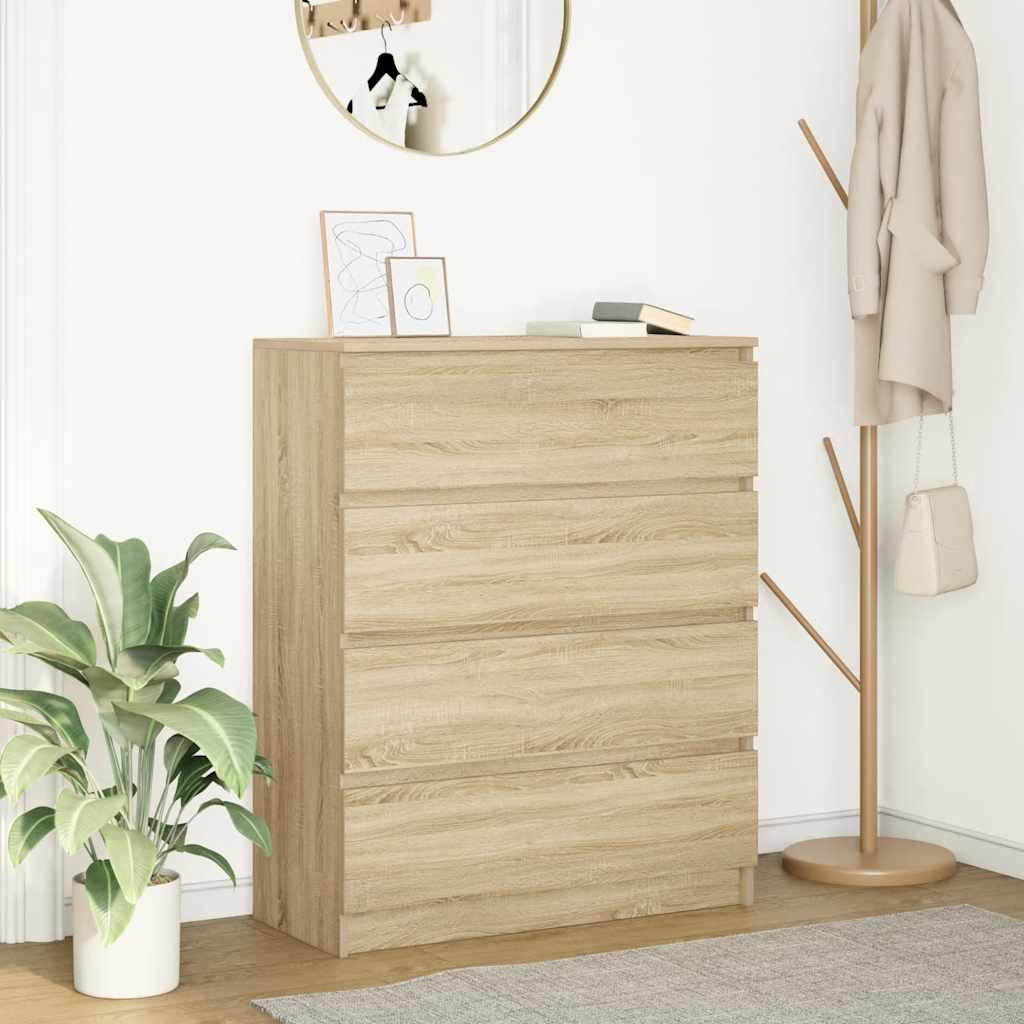Credenza Rovere Sonoma 80x35x99 cm in Legno Multistrato