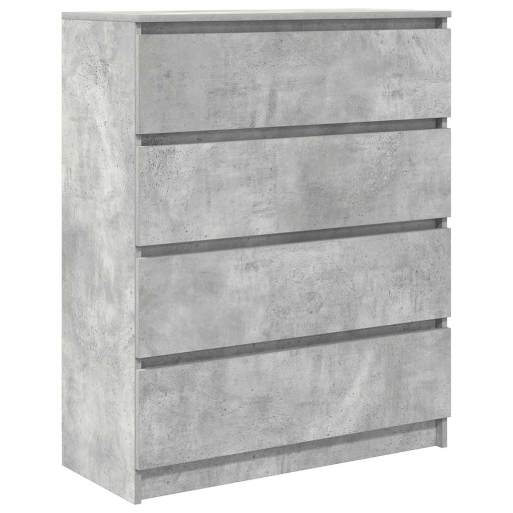 Credenza Grigio Cemento 80x35x99 cm in Legno Multistrato