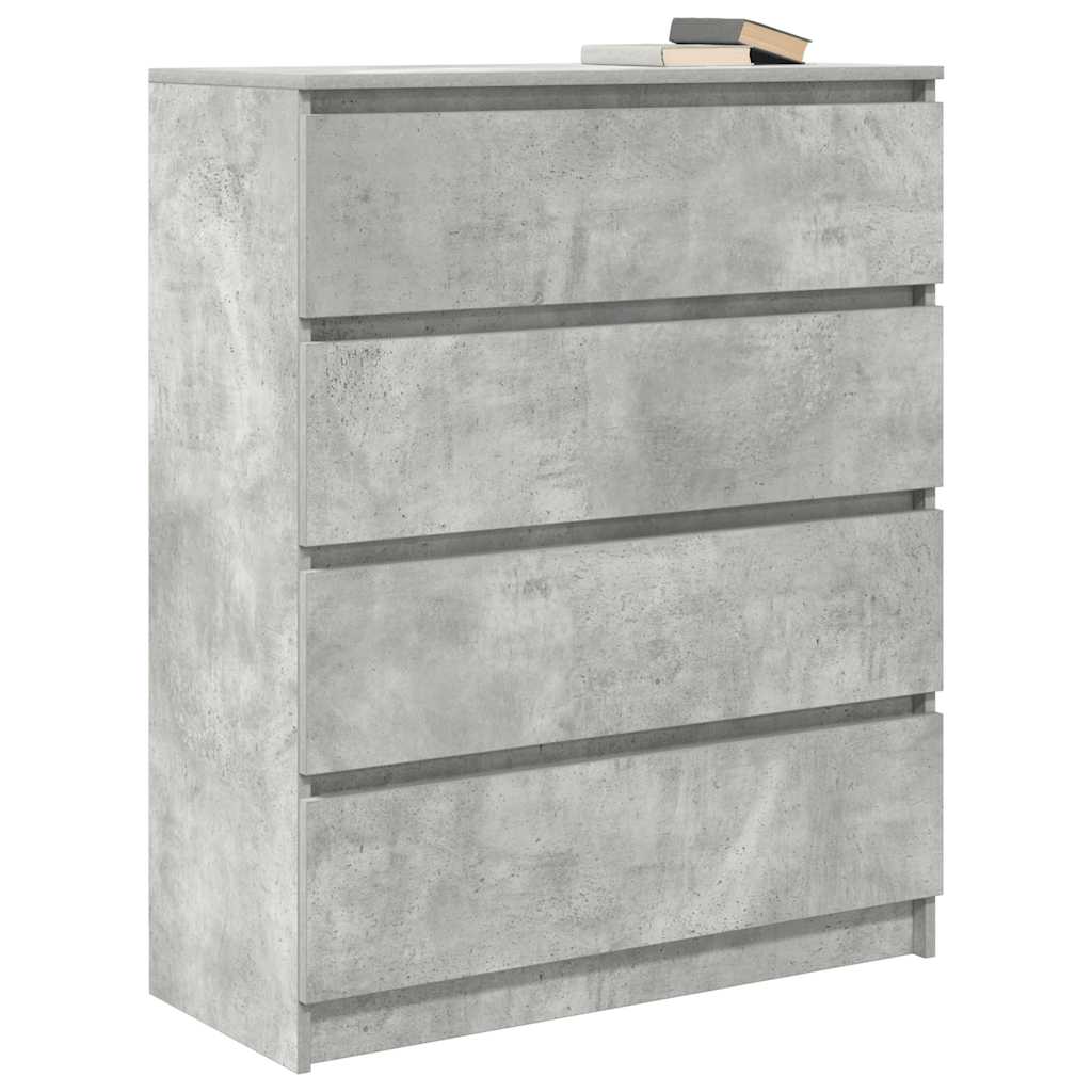 Credenza Grigio Cemento 80x35x99 cm in Legno Multistrato