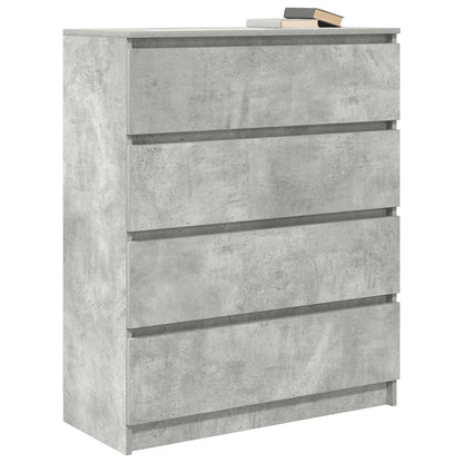 Credenza Grigio Cemento 80x35x99 cm in Legno Multistrato
