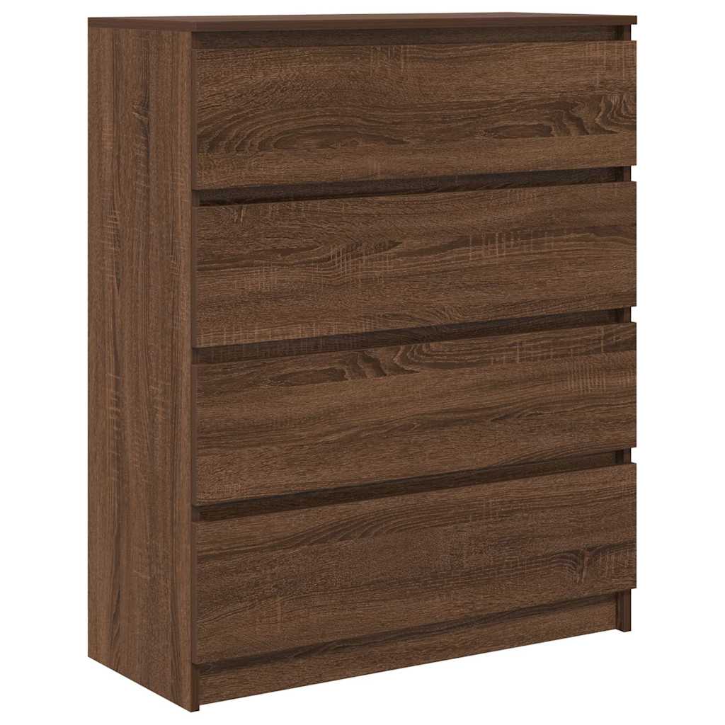 Credenza Rovere Marrone 80x35x99 cm in Legno Multistrato