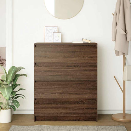 Credenza Rovere Marrone 80x35x99 cm in Legno Multistrato
