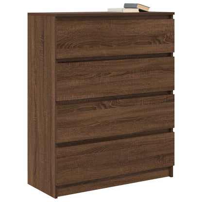 Credenza Rovere Marrone 80x35x99 cm in Legno Multistrato