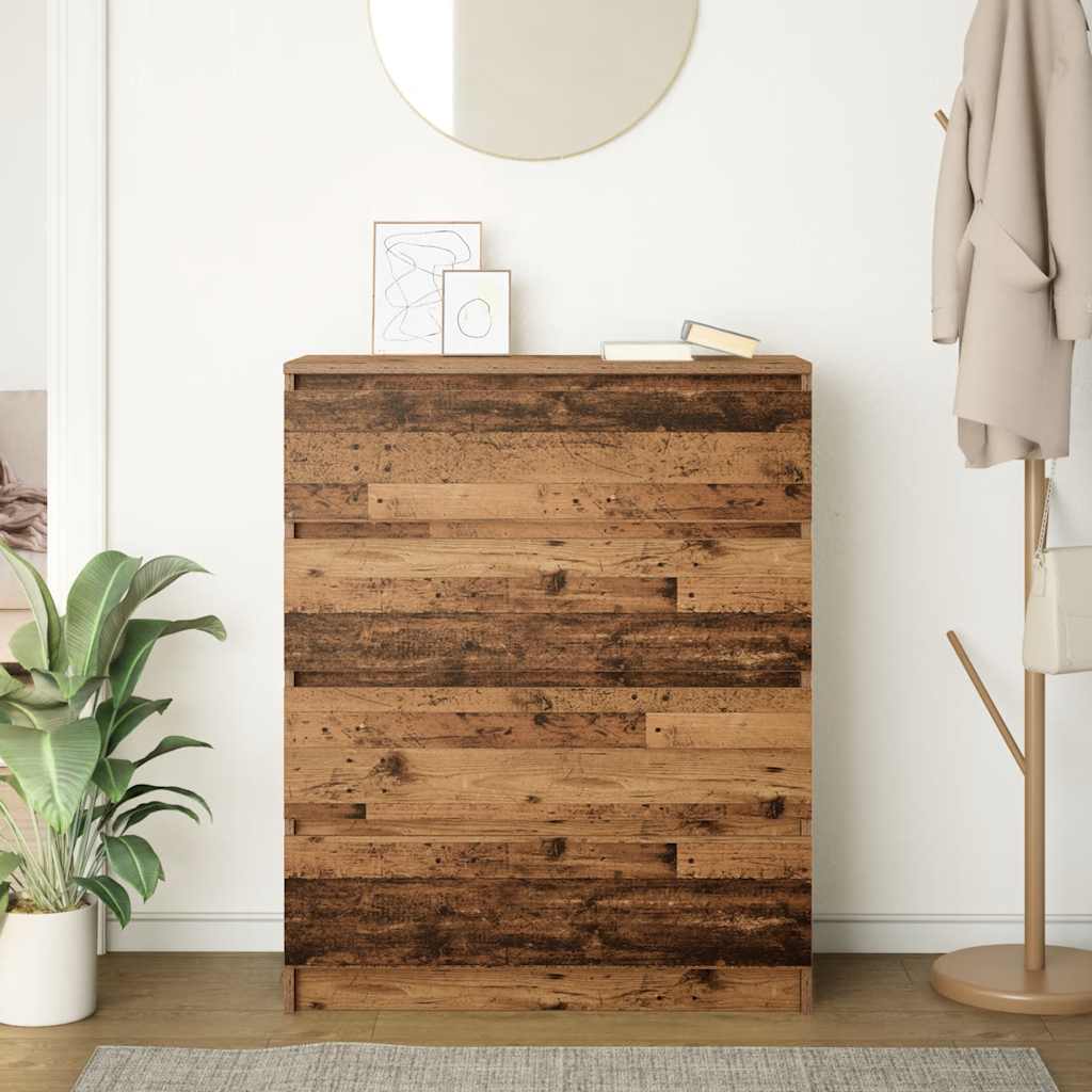Credenza Legno Antico 80x35x99 cm in Legno Multistrato