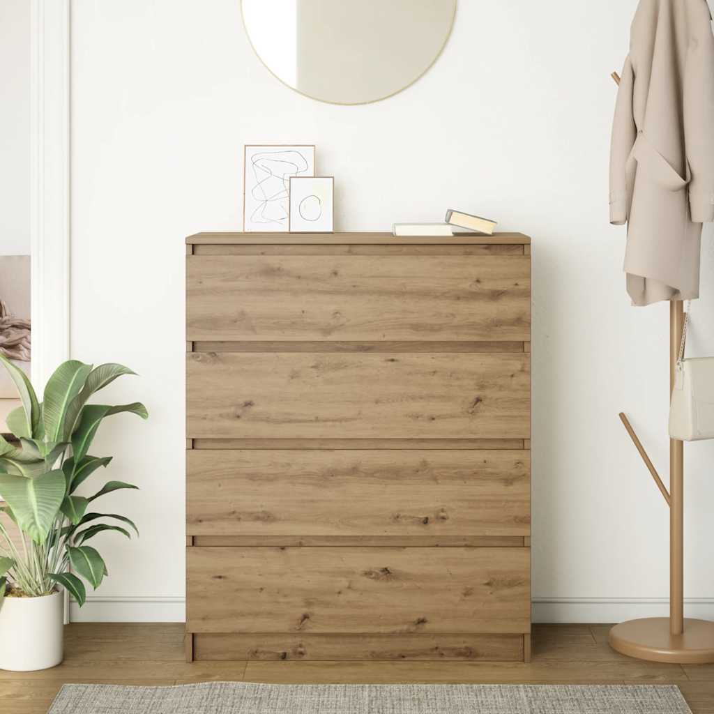 Credenza Rovere Artigianale 80x35x99 cm in Legno Multistrato