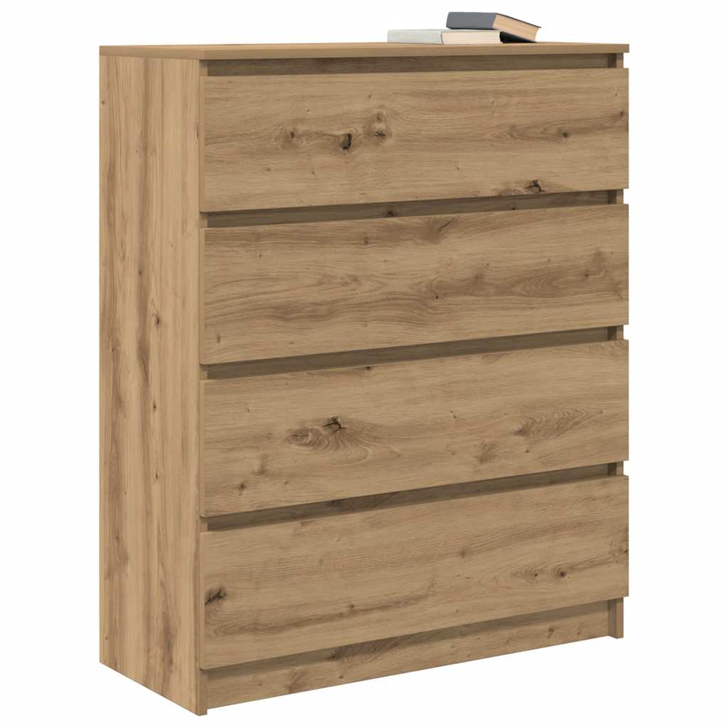 Credenza Rovere Artigianale 80x35x99 cm in Legno Multistrato