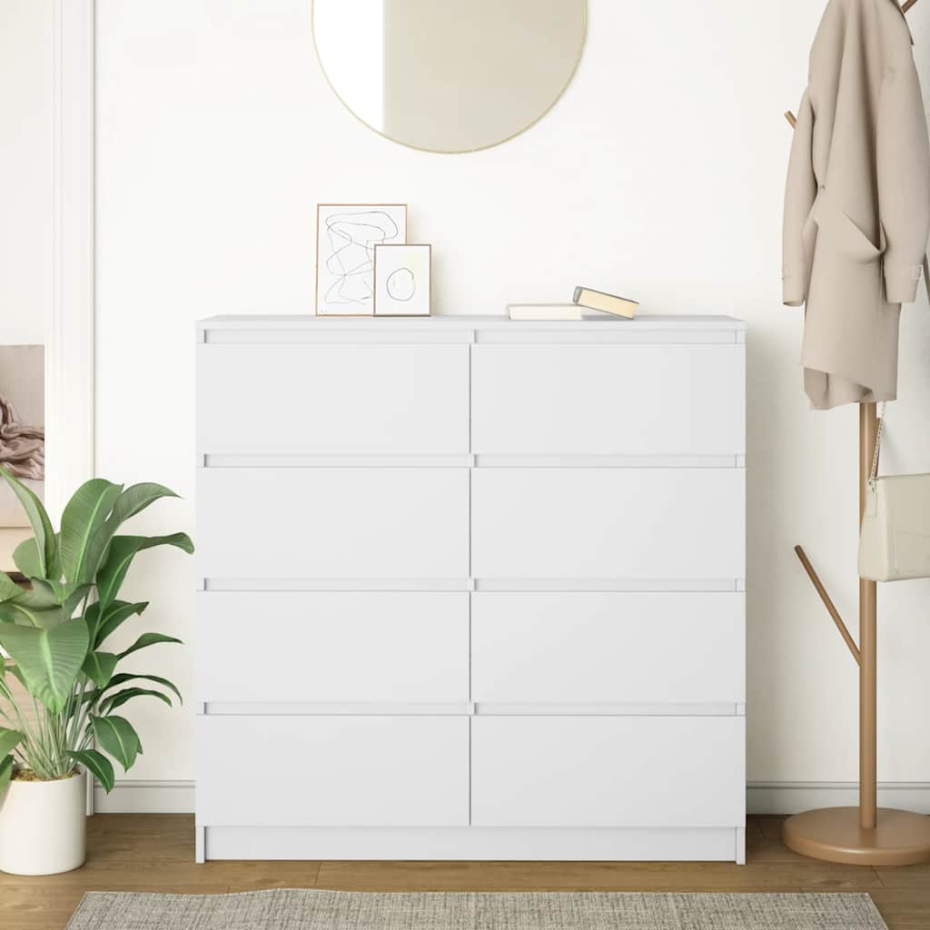 Credenza Bianca 100x35x99 cm in Legno Multistrato