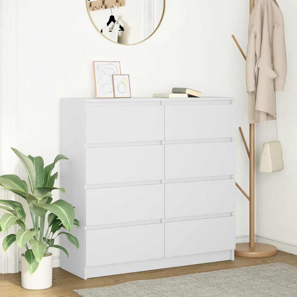 Credenza Bianca 100x35x99 cm in Legno Multistrato