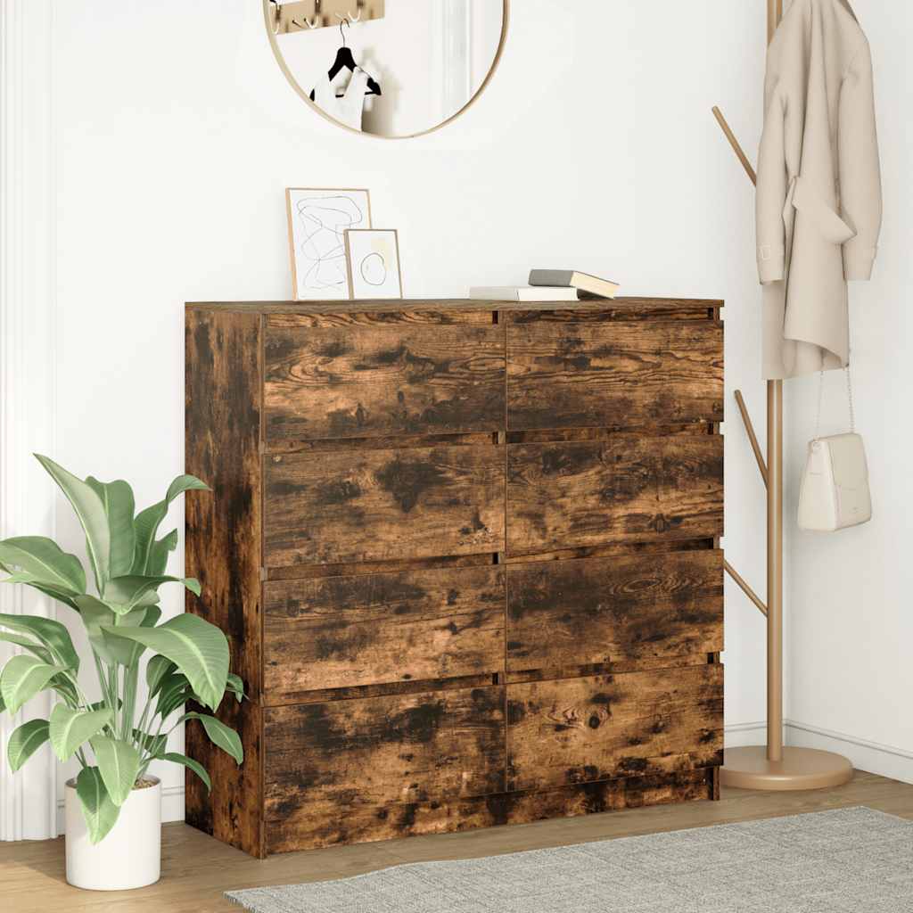 Credenza Rovere Fumo 100x35x99 cm in Legno Multistrato