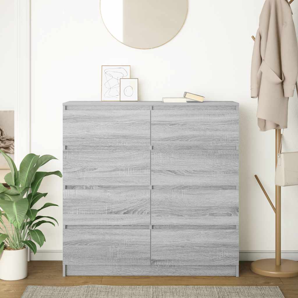 Credenza Grigio Sonoma 100x35x99 cm in Legno Multistrato