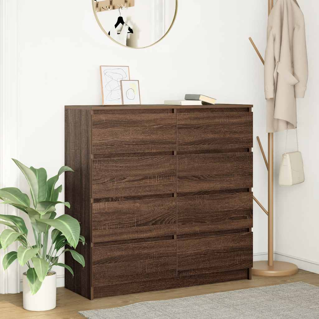 Credenza Rovere Marrone 100x35x99 cm in Legno tecnico