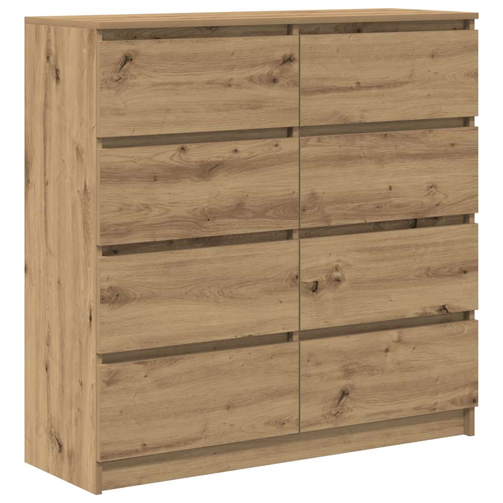 Credenza Rovere Artigianale 100x35x99 cm in Legno Multistrato