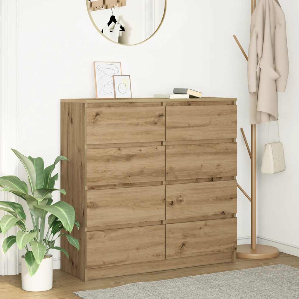 Credenza Rovere Artigianale 100x35x99 cm in Legno Multistrato