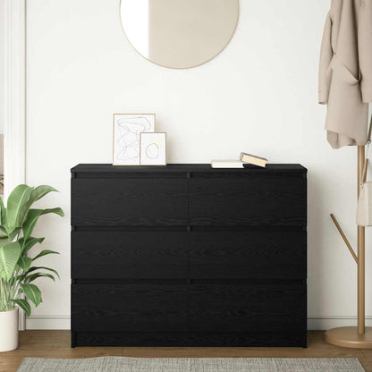 Credenza Rovere Nero 100x35x76 cm in Legno Multistrato