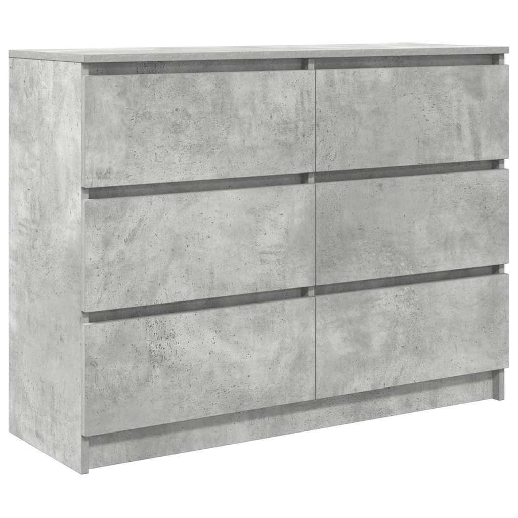Credenza Grigio Cemento 100x35x76 cm in Legno Multistrato