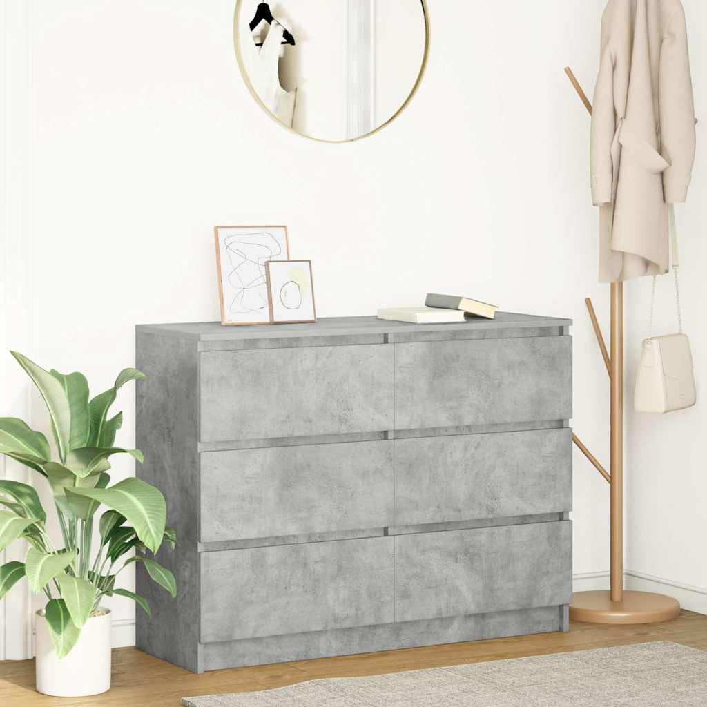 Credenza Grigio Cemento 100x35x76 cm in Legno Multistrato