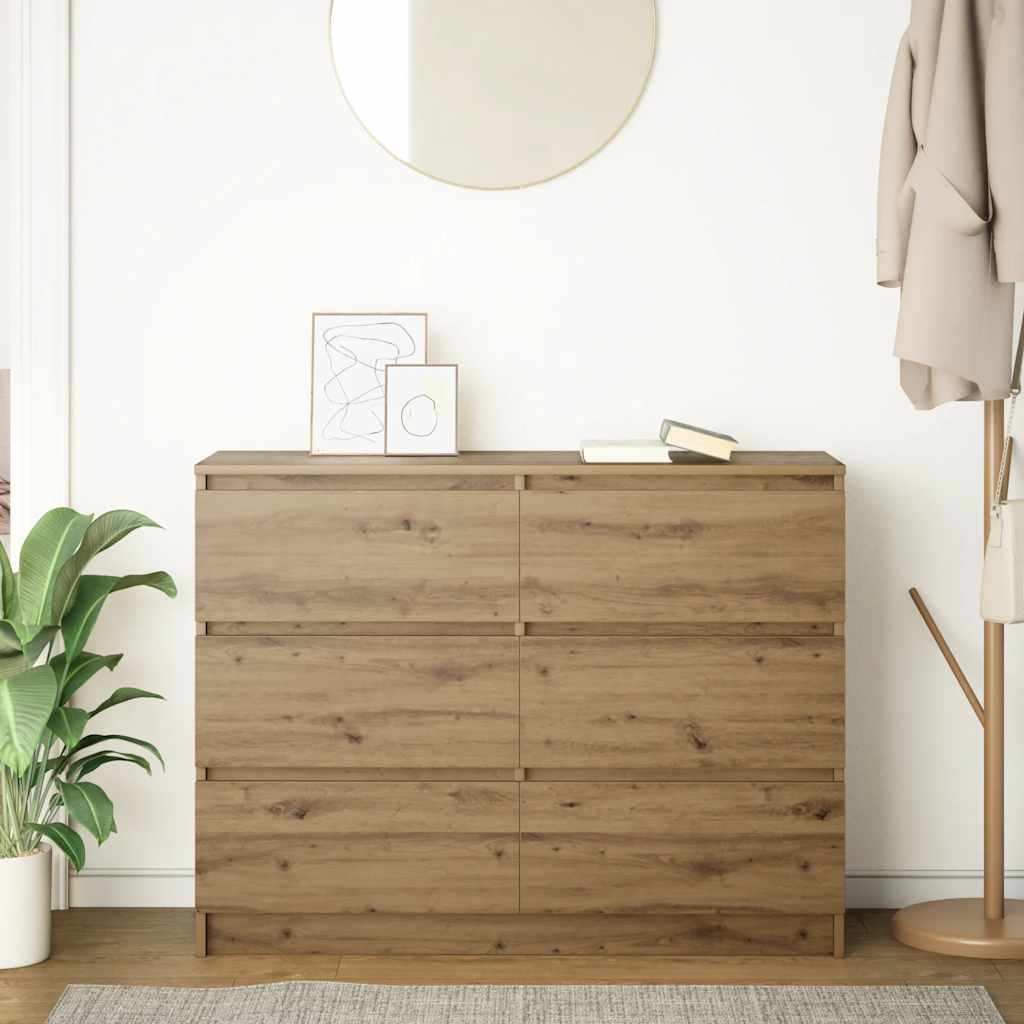 Credenza Rovere Artigianale 100x35x76 cm in Legno Multistrato