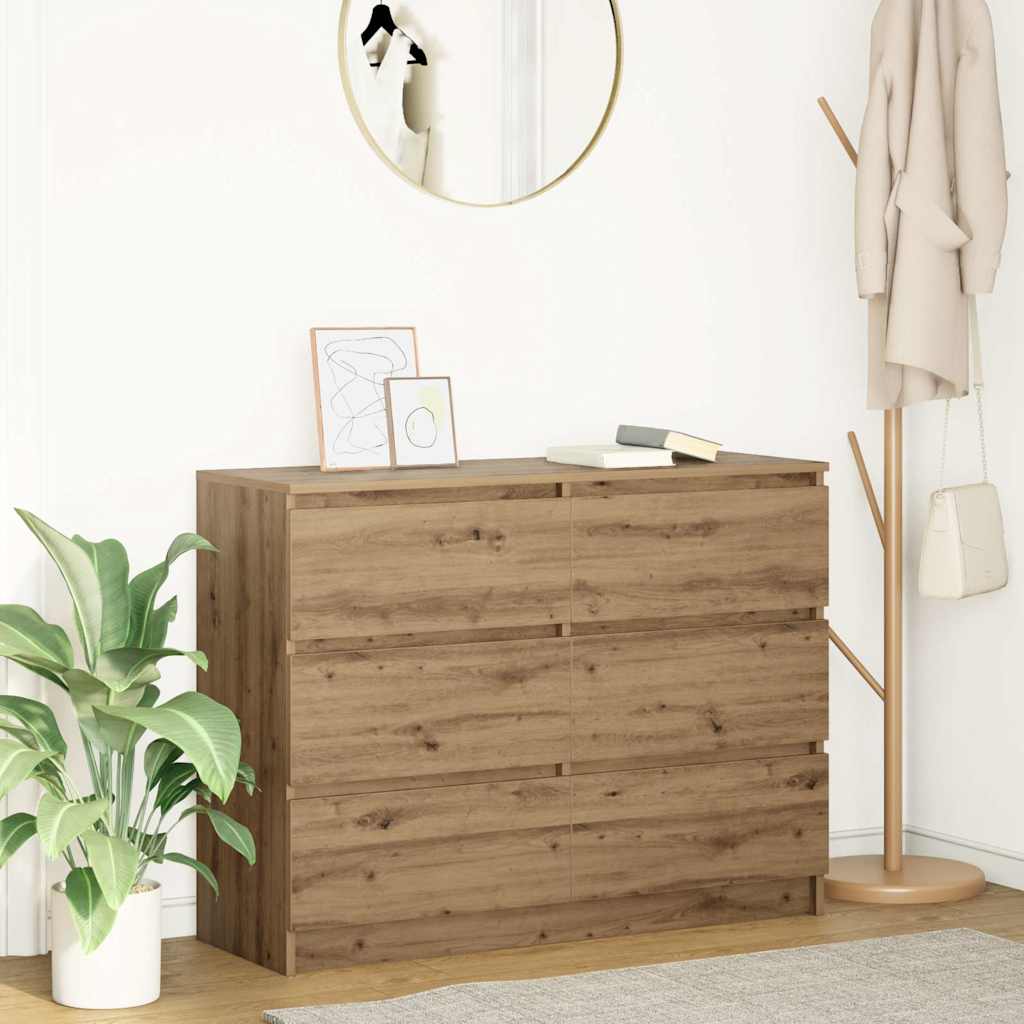 Credenza Rovere Artigianale 100x35x76 cm in Legno Multistrato