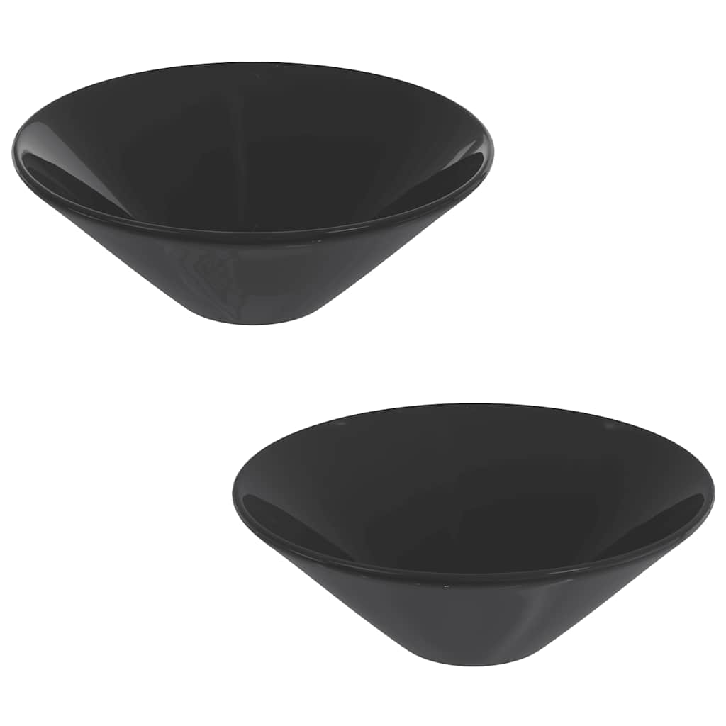 Lavandini 2 pz Nero Lucido Ã˜42x14 cm in Ceramica