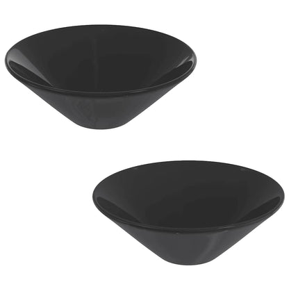 Lavandini 2 pz Nero Lucido Ã˜42x14 cm in Ceramica