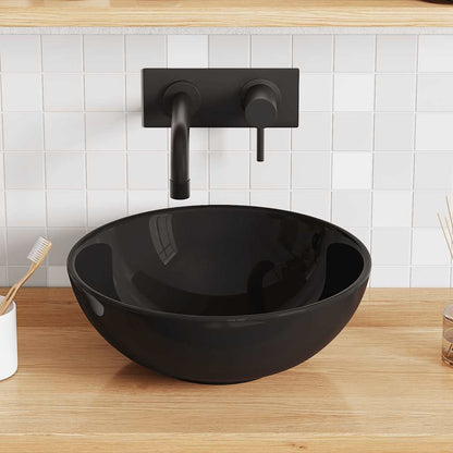 Lavandino ÃƒËœ28x10 cm in Ceramica Nero Lucido
