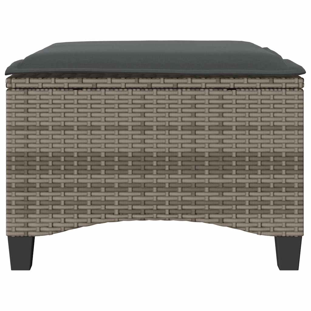Sgabelli Giardino con Cuscini 2 pz Grigio 55x55x36cm Polyrattan