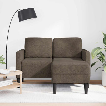 Divano 2 Posti con Chaise a L Grigio Scuro 125 cm in Similpelle