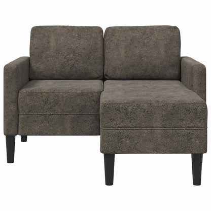 Divano 2 Posti con Chaise a L Grigio Scuro 125 cm in Similpelle