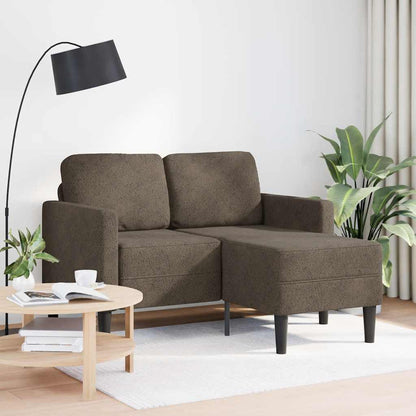 Divano 2 Posti con Chaise a L Grigio Scuro 125 cm in Similpelle