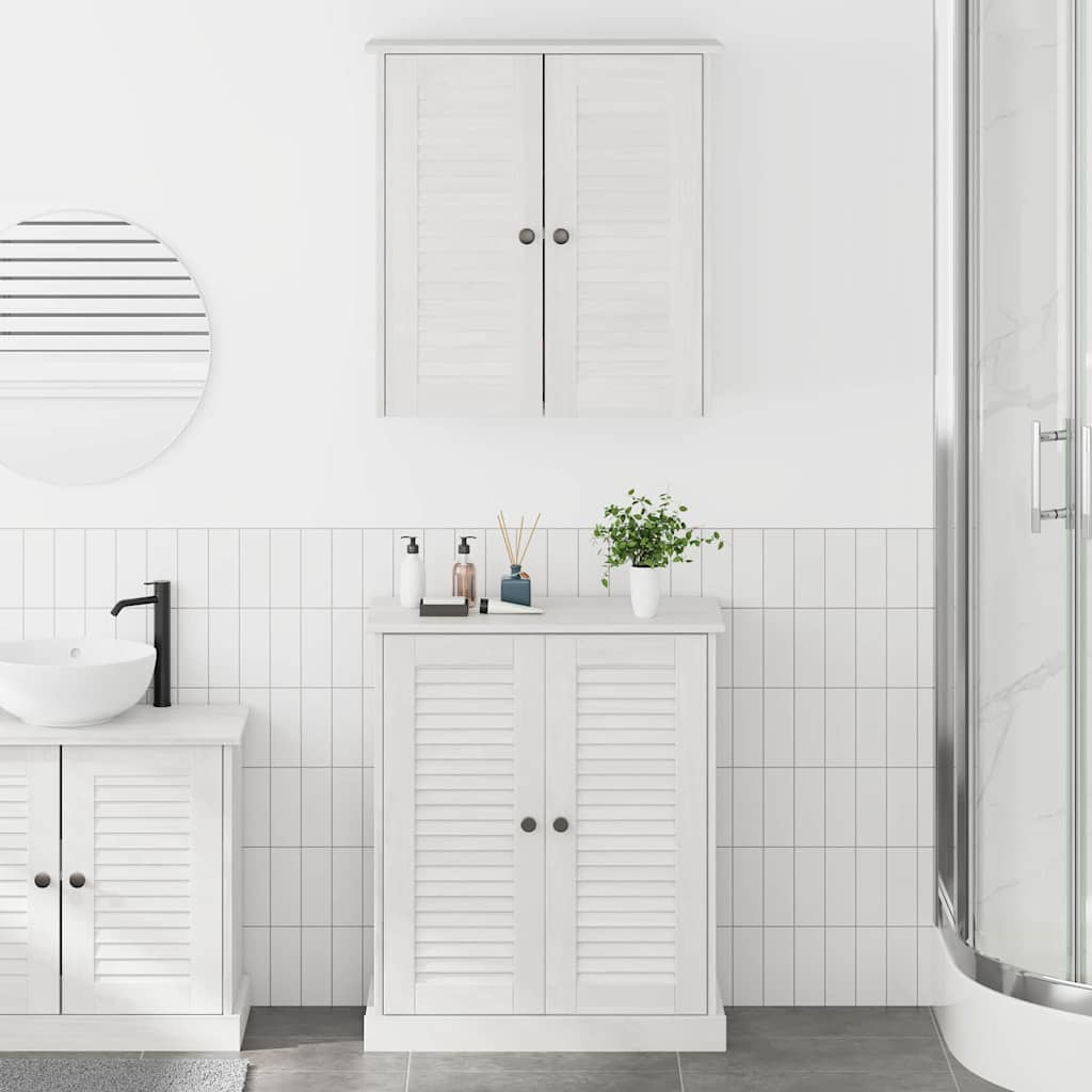 Set di mobili per il bagno 2 pcs Bianco e Bianco Antico