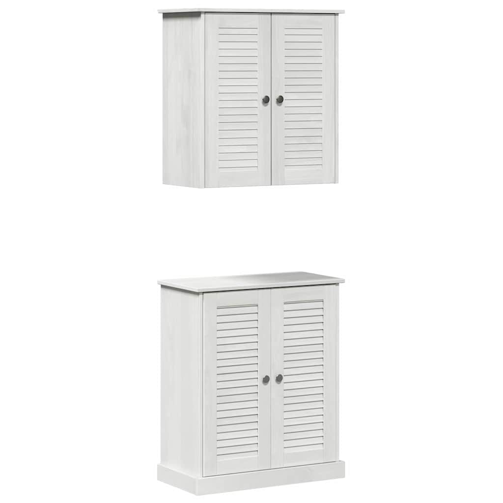 Set di mobili per il bagno 2 pcs Bianco e Bianco Antico