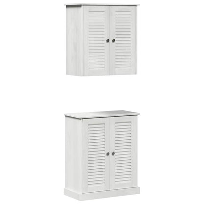 Set di mobili per il bagno 2 pcs Bianco e Bianco Antico